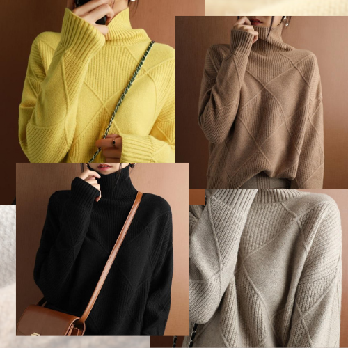 Women Oversize Cashmere Women's Turtleneck