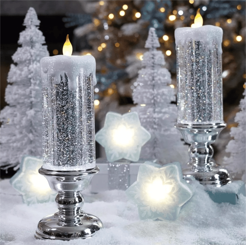 LED Christmas Candles  With Pedestal