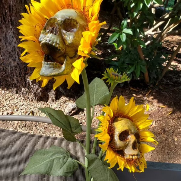 HALLOWEEN DECOR SKULL SUNFLOWERS🌻