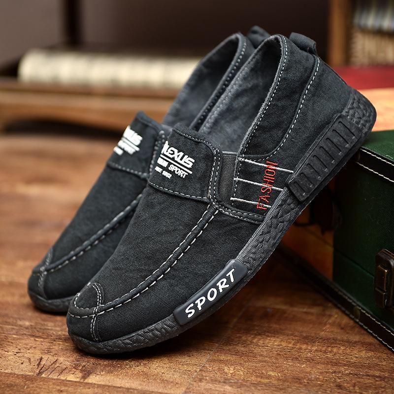 Fashionable men's canvas shoes explosive style washed cloth casual men's shoes canvas lazy shoes