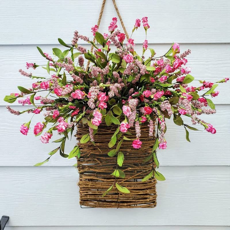 💐Cream Hydrangea Door Hanger Basket Wreath