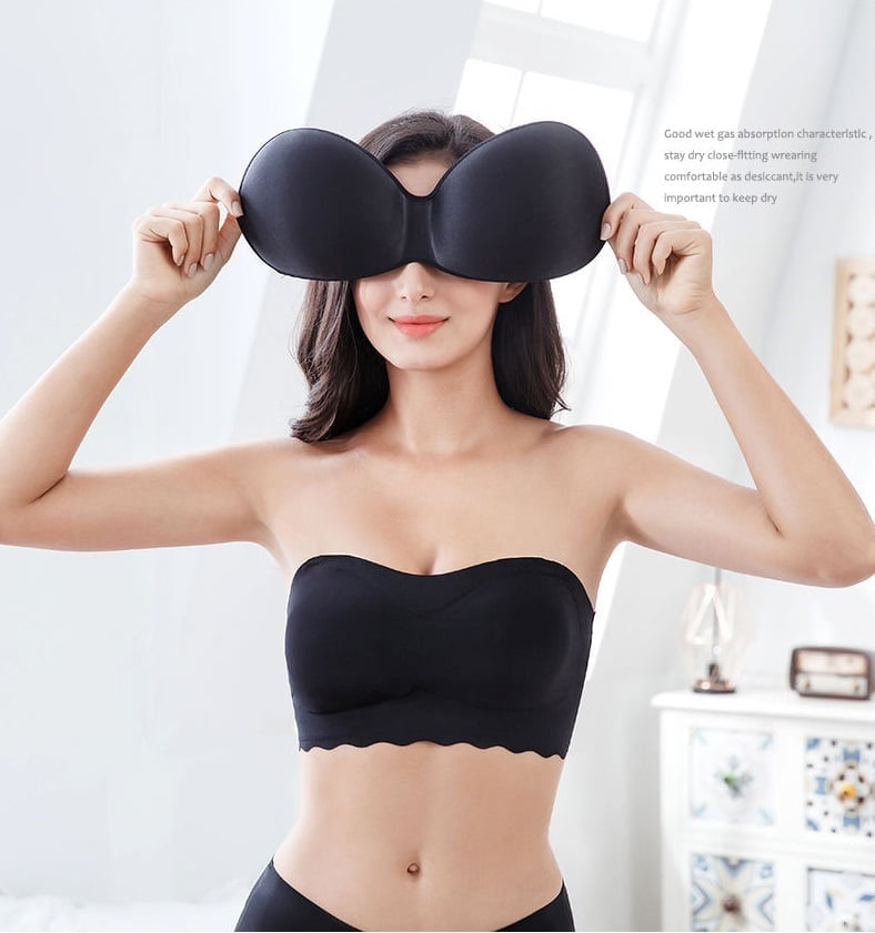 💥Ice Silk Non-slip Tube Top Strap Bra