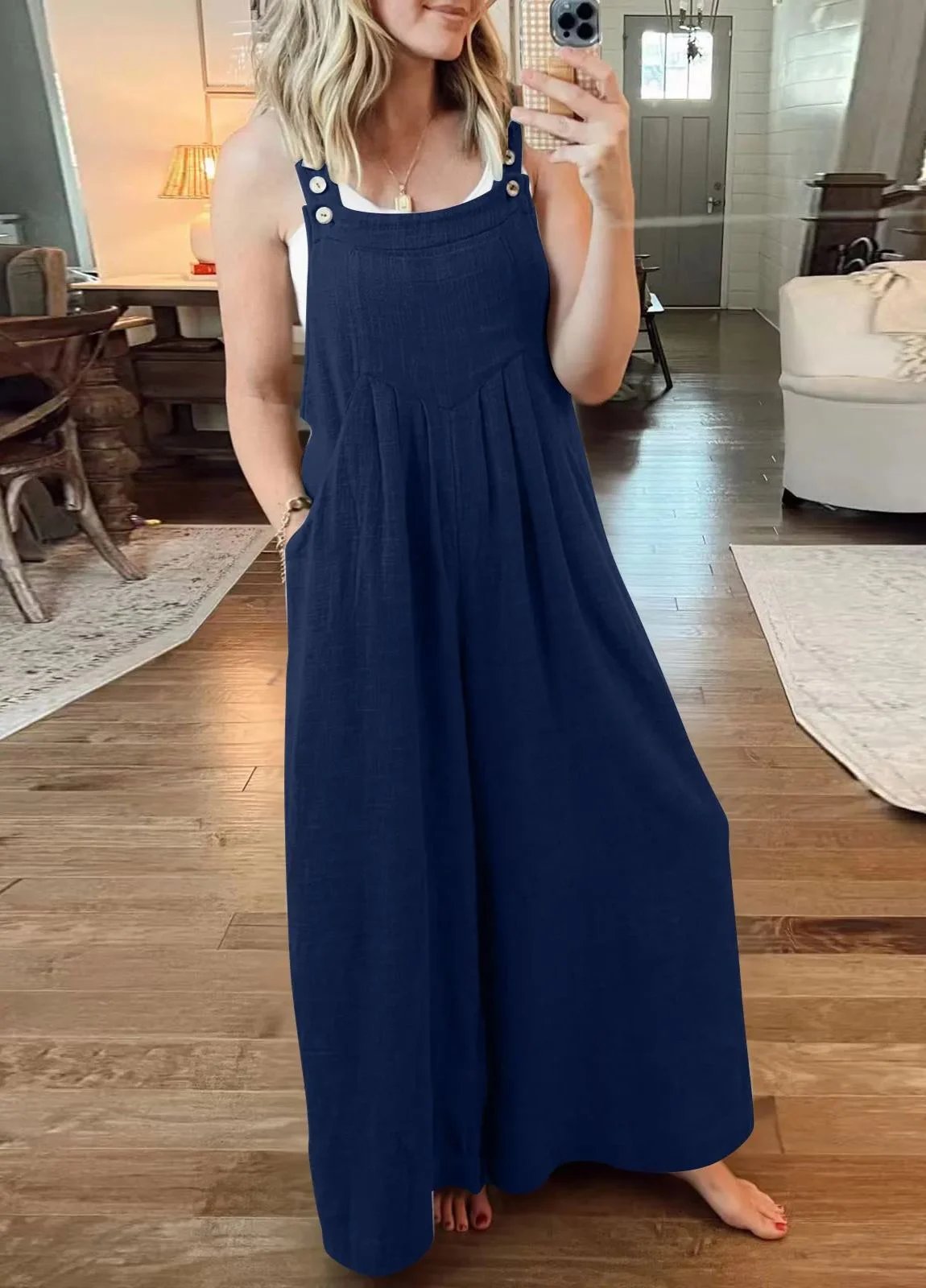 2023 HOT SALE PLUS SIZE WIDE LEG OVERALLS JUMPSUIT