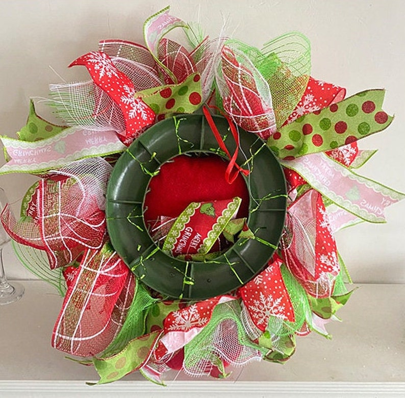 ❄Christmas essentials❄Whimsical Grinch Leg Wreath Door Hanging Festive Christmas Decoration