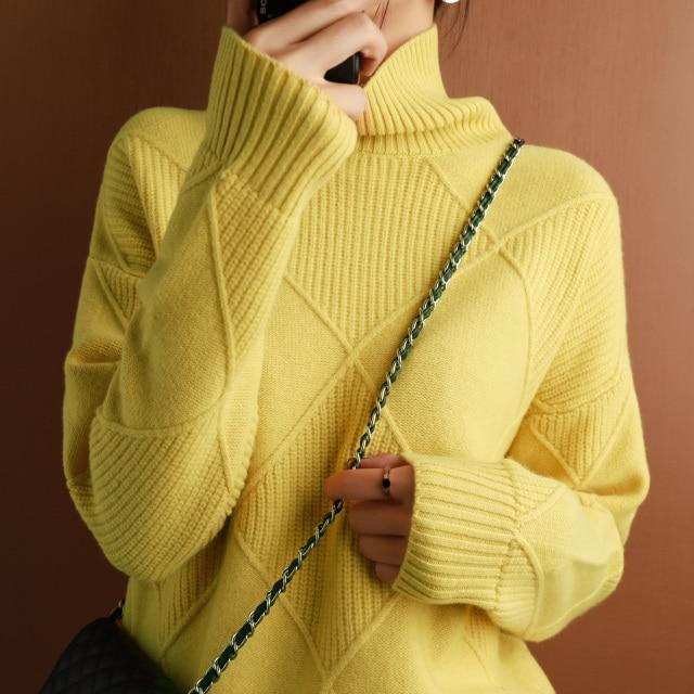 Women Oversize Cashmere Women's Turtleneck