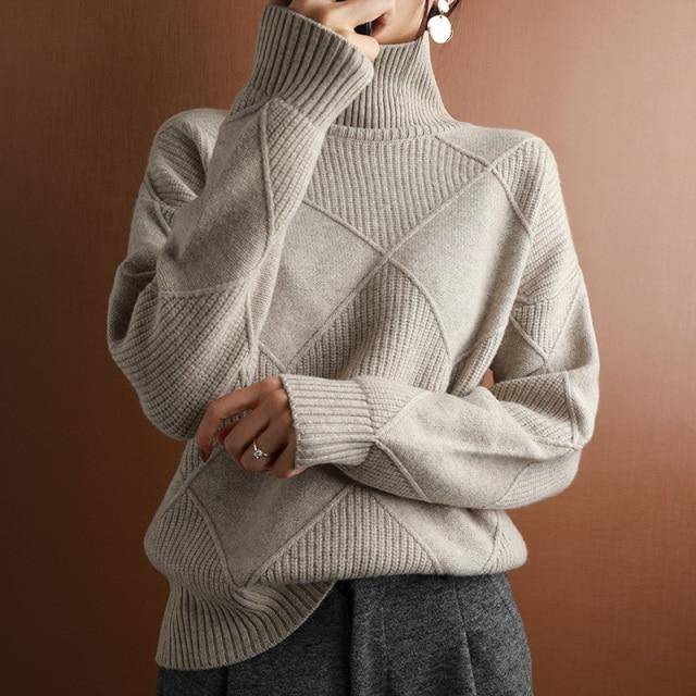 Women Oversize Cashmere Women's Turtleneck