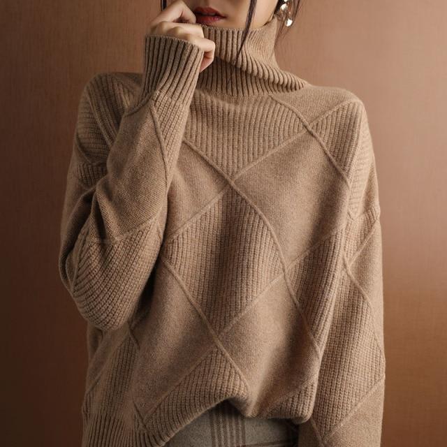 Women Oversize Cashmere Women's Turtleneck