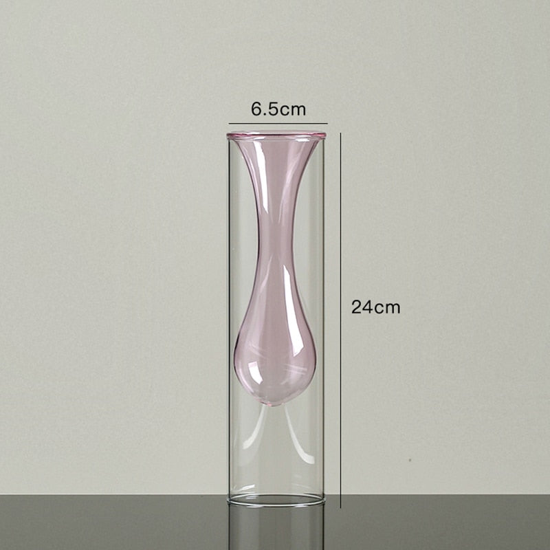 transparent glass vase