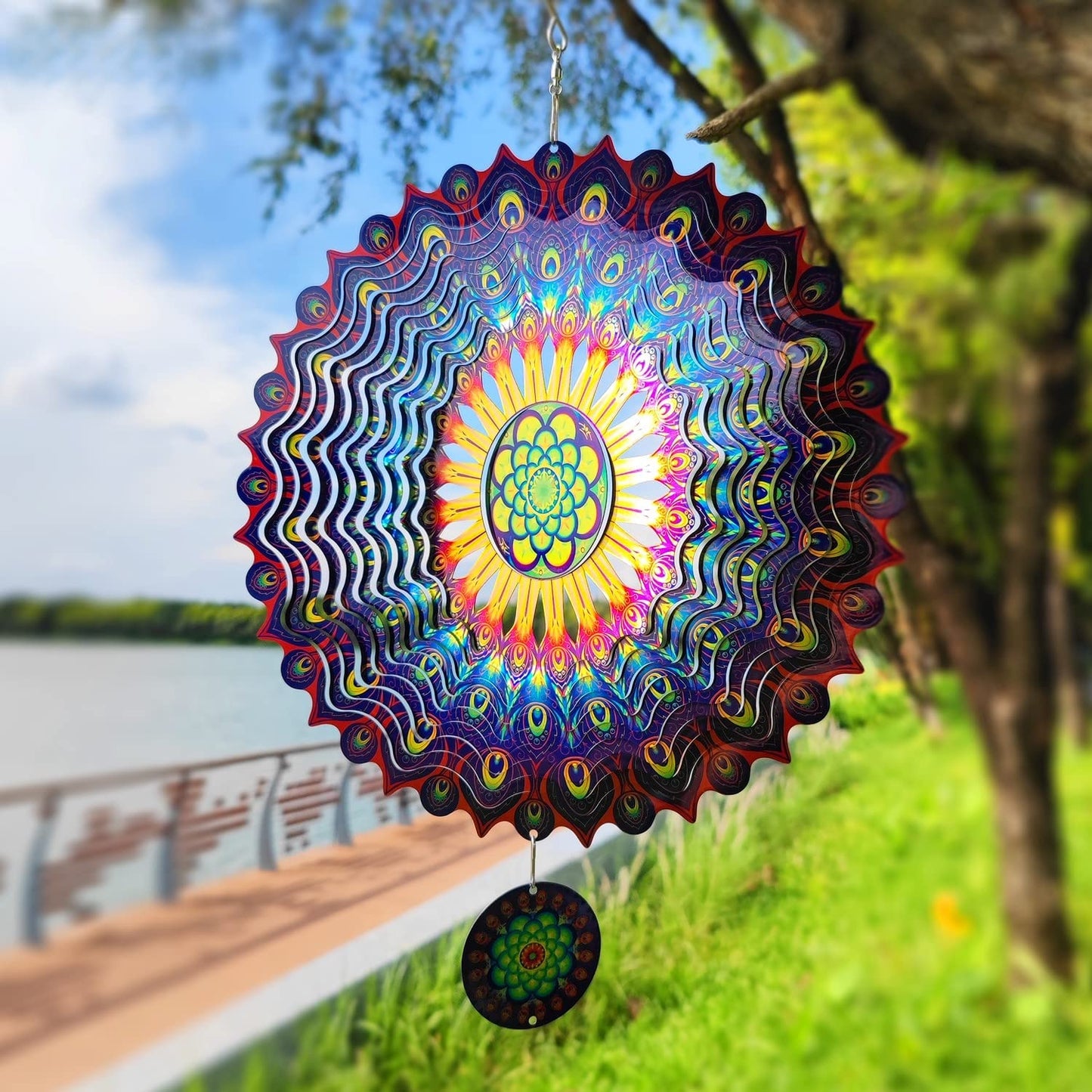 Stainless Steel Wind Spinner - Stunning 3D Effect