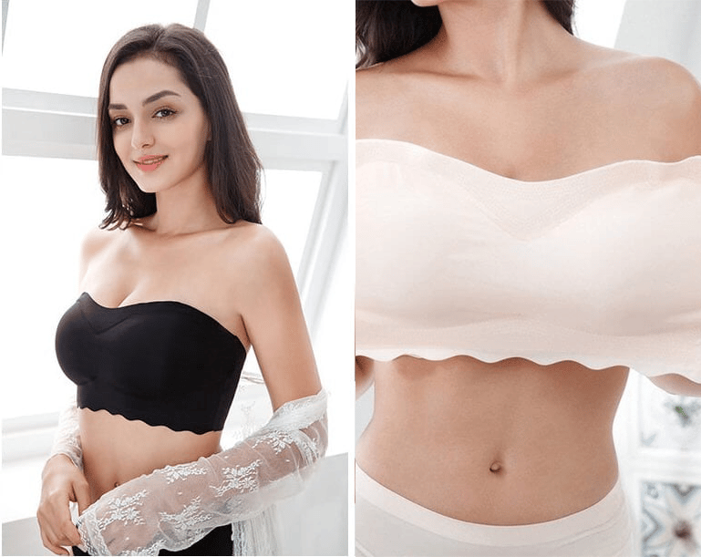 💥Ice Silk Non-slip Tube Top Strap Bra