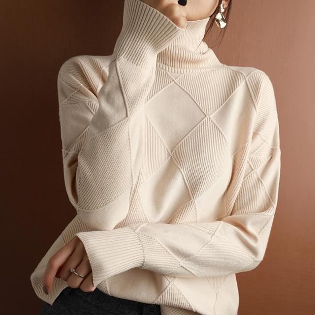 Women Oversize Cashmere Women's Turtleneck