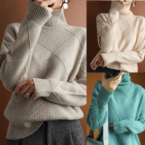 Women Oversize Cashmere Women's Turtleneck