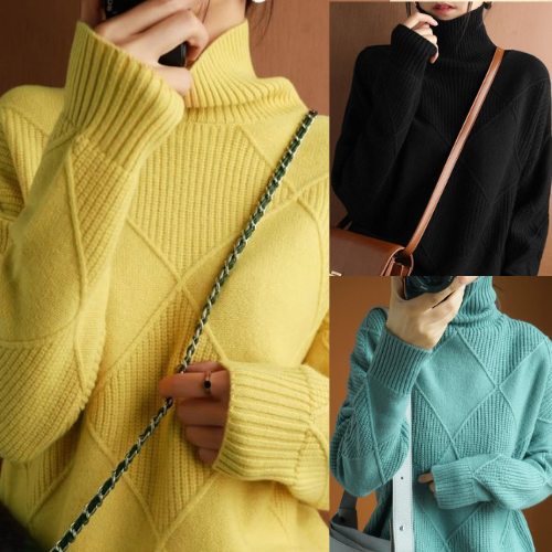 Women Oversize Cashmere Women's Turtleneck