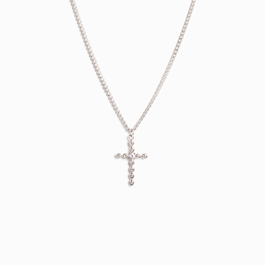 Faith Over Fear Pods Cross Necklace