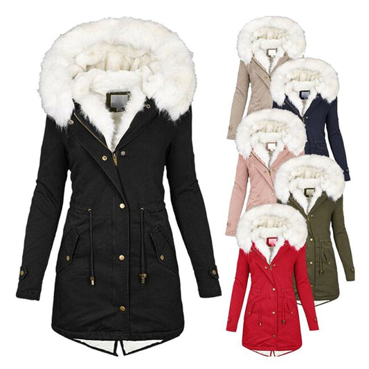 2in1 ladies winter warm jacket leather coat