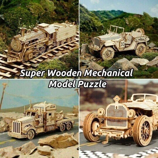 🔥DIY Super Wooden Mechanical Model Puzzle Set