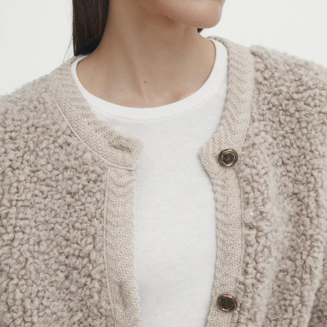 Viral Cashmere Boucle Cardigan(Buy 2 Free Shipping)