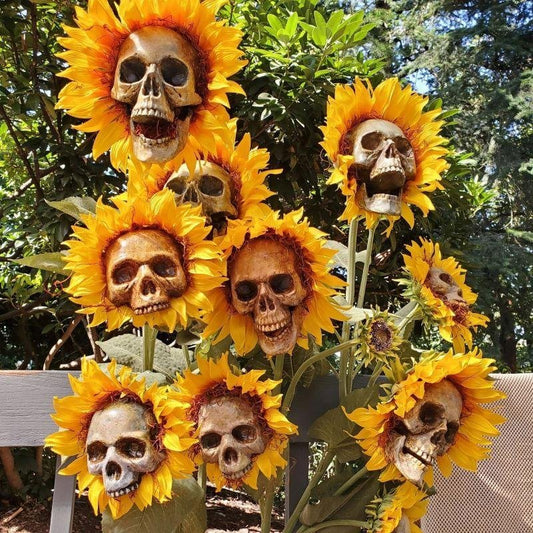 HALLOWEEN DECOR SKULL SUNFLOWERS🌻