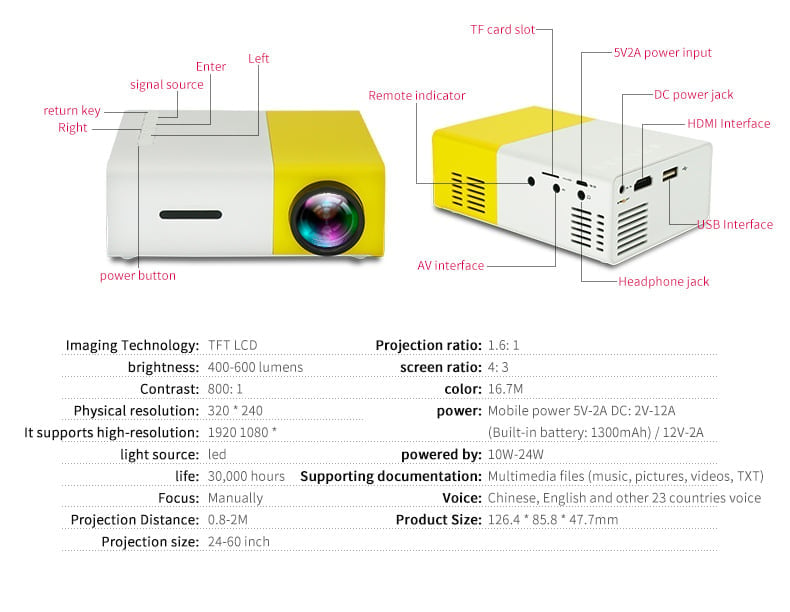 2023 latest model-Mini Pocket Projector