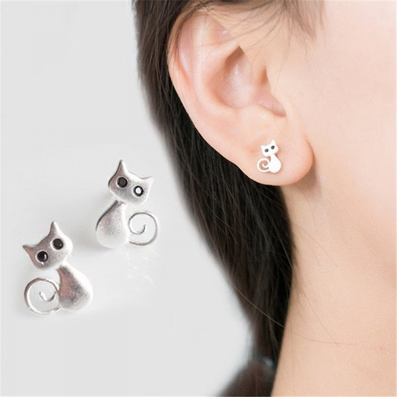 2023 New Funny Small Black Cat Earring for Women Girl Fashion Cute Animal Earrings Fashion Party Jewelry Gifts Wholesale