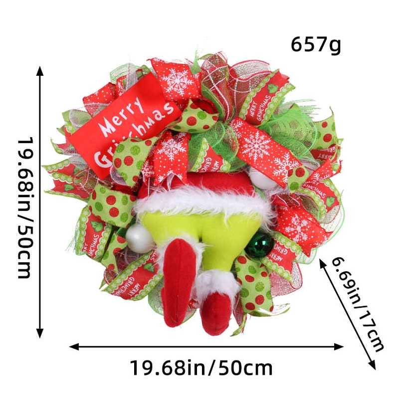 ❄Christmas essentials❄Whimsical Grinch Leg Wreath Door Hanging Festive Christmas Decoration