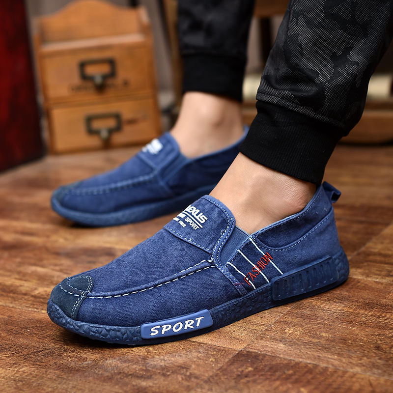 Fashionable men's canvas shoes explosive style washed cloth casual men's shoes canvas lazy shoes