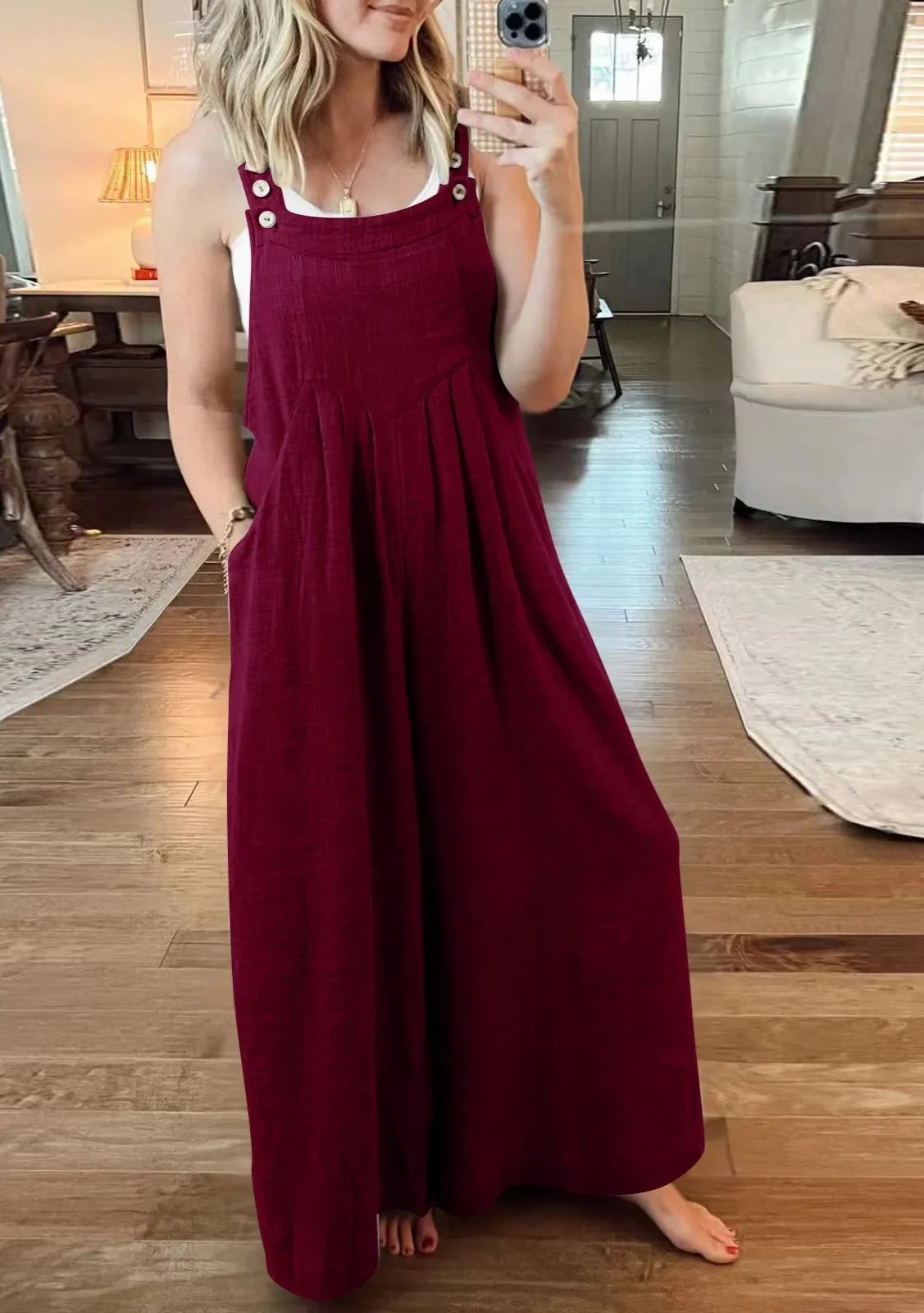 2023 HOT SALE PLUS SIZE WIDE LEG OVERALLS JUMPSUIT